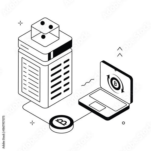 Visually engaging isometric illustration for crypto analysis