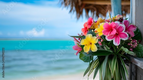 Tropical Beach side Bouquet on Weathered