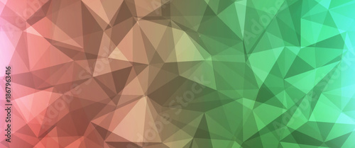 Light Green, Red vector triangle mosaic background. A completely new color illustration in a vague style. The elegant pattern can be used as part of a brand book.