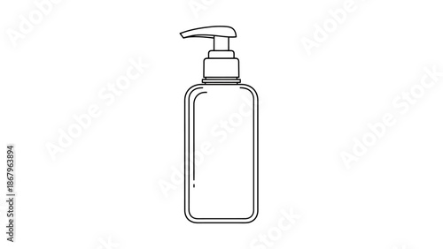 Clean Line Art of a Dispenser Bottle for Personal Care Products