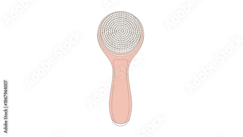 Gentle Pink Facial Cleansing Tool with Soft Bristles for Skincare Routine