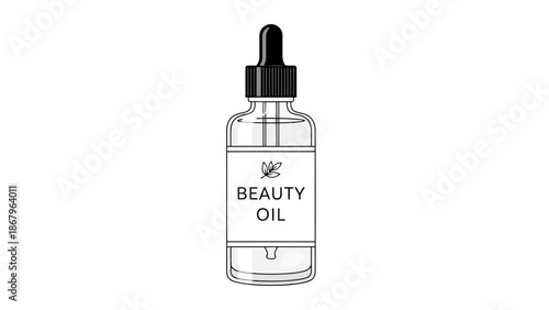 Clear Glass Bottle with Dropper Pipette for Beauty Elixir and Skin Care Serum