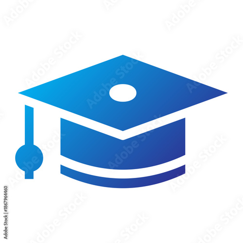 Gradient style icon of a graduation cap