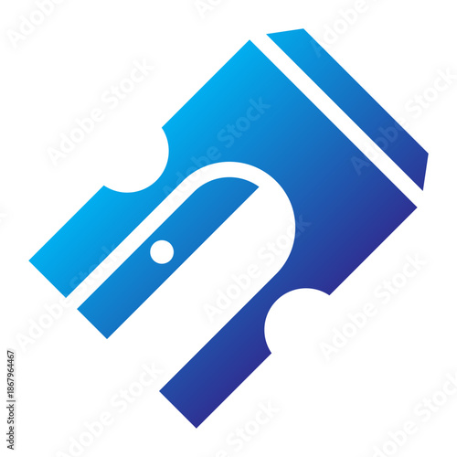 Gradient style icon of a pencil sharpener