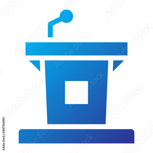 Gradient style icon of a podium lectern