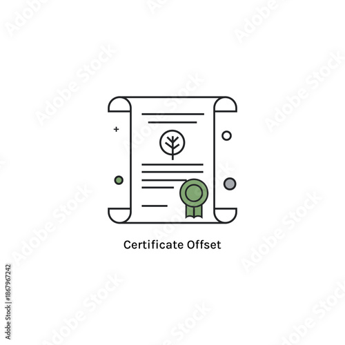 High quality vector icon carbon offset on Net Zero goals, carbon offsetting, green technology, and climate change solutions. Perfect for corporate ESG reports and eco-friendly branding