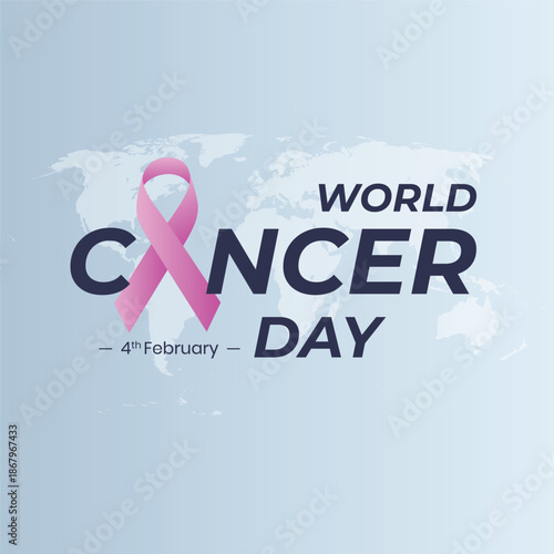 World Cancer Day Concept, February 4th: Closing the Treatment Gap. Poster or Banner Background for World Cancer Day, February 4th.