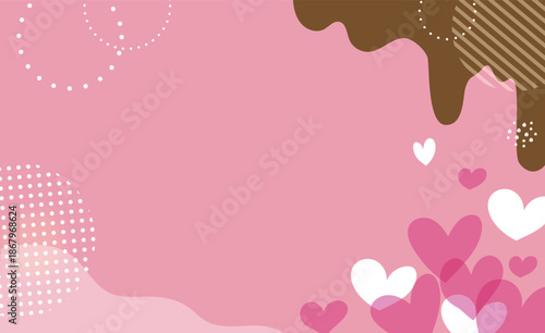 チョコレートバレンタインピンクハート背景イラスト素材