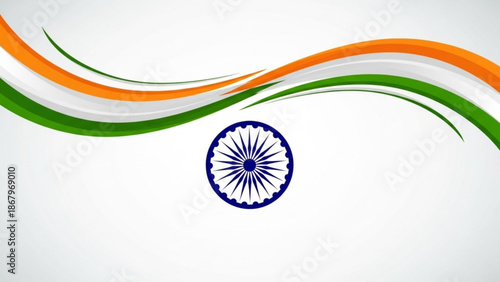 Indian Flag Design with Saffron Green White Colors