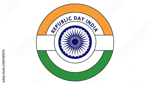 Republic Day India Logo with Ashoka Chakra