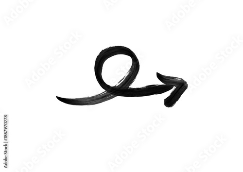 Hand drawn looping arrow pointing right