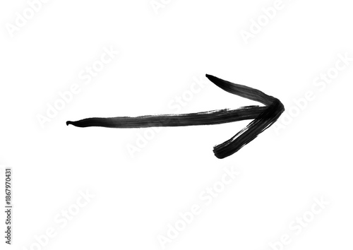 Hand drawn black arrow pointing right