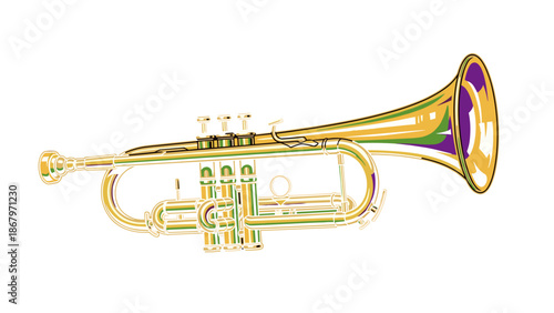 Golden trumpet musical instrument