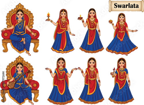 Swarlata: a collection of traditional indian woman poses
