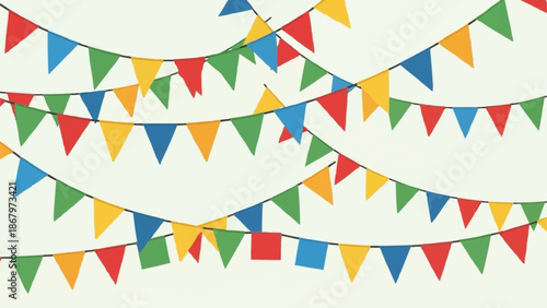 Colorful Bunting Flags Festive Decoration Party Celebration.