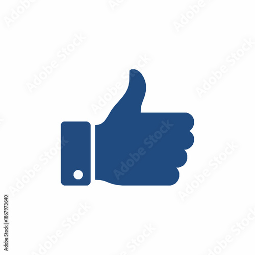 Thumbs up badge vector illustration representing like and positive rating isolated on white
