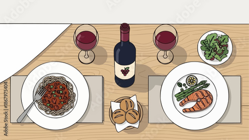 Romantic Dinner for Two with Wine and Gourmet Food.