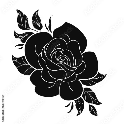 black and white ros flower