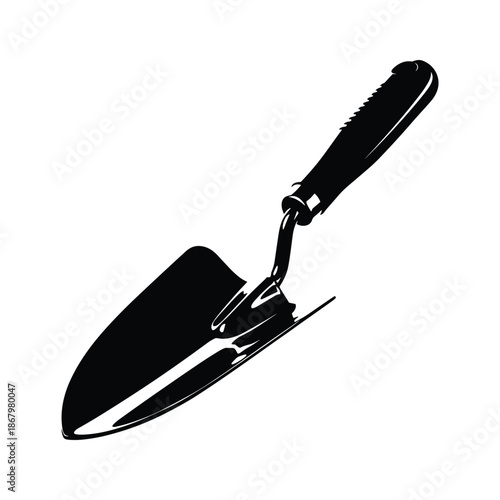 Garden spade with wooden handle Vector