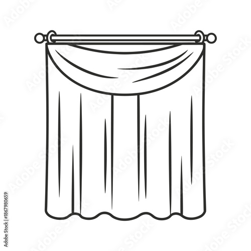 Elegant window curtain drape Vector