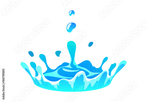 Blue Water Splash Vector Illustration