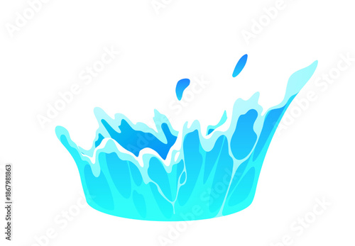Blue Water Splash Vector Illustration