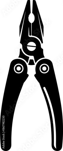 Multi tool pliers hand tool silhouette vector illustration