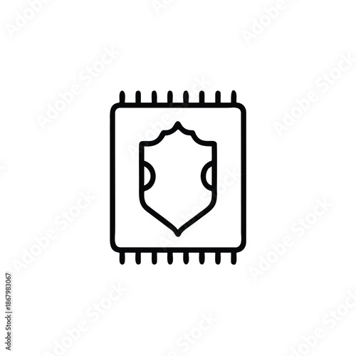 Prayer Mat Sajadah Ramadan Line Icon Islamic Pattern