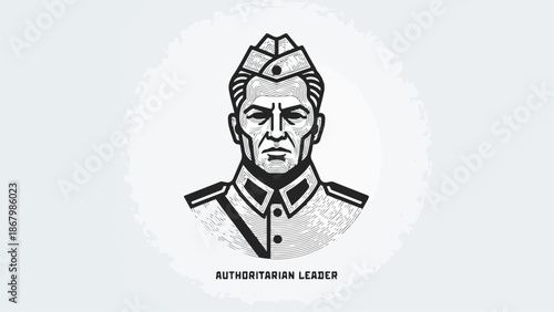 Authoritarian Leader Portrait: A Stern Face in Uniform.