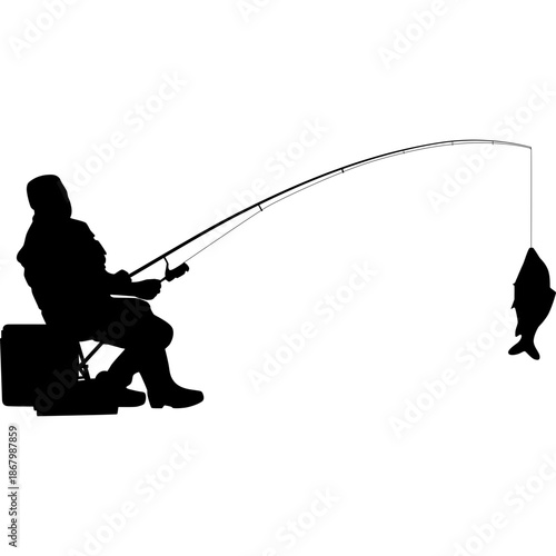 Man Fishing Silhouette