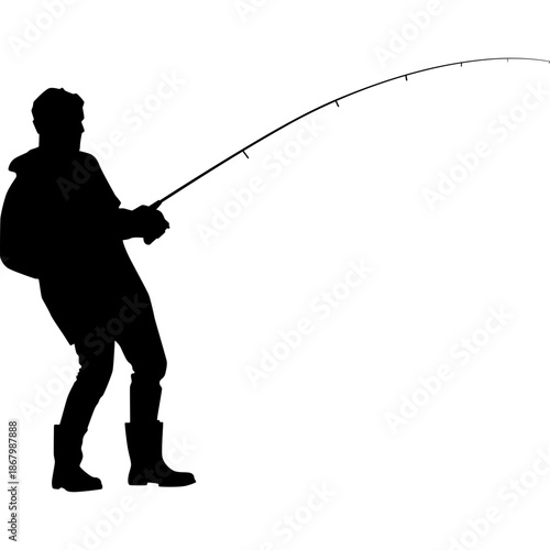 Man Fishing Silhouette
