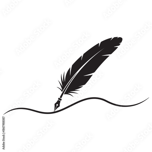 vector illustration of feather pen