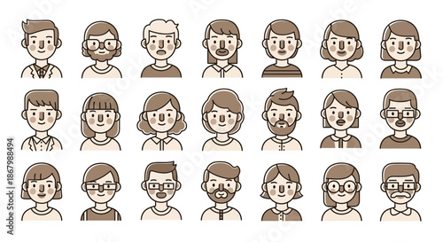 Collection of diverse human faces representing various individuals and personalities in a portrait style.