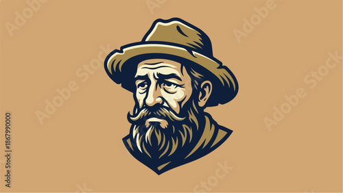 Portrait of a distinguished old man with a hat and beard.