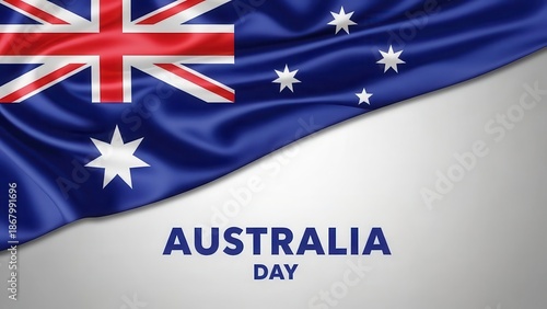 Australia Day Background Australian Flag with Text and Copy Space