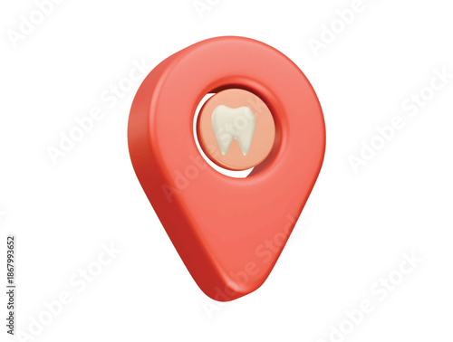 dental location icon 3d illustration render