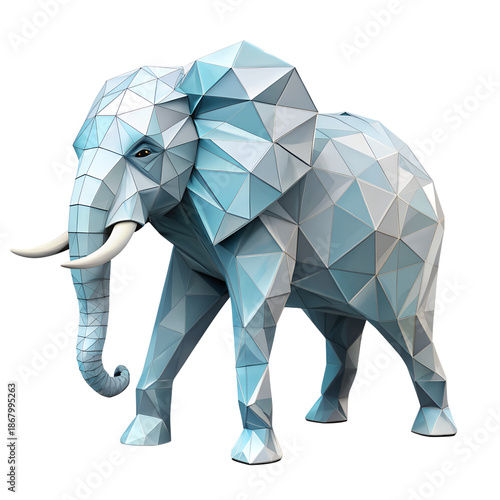 Abstract Low Poly 3D Elephant Model