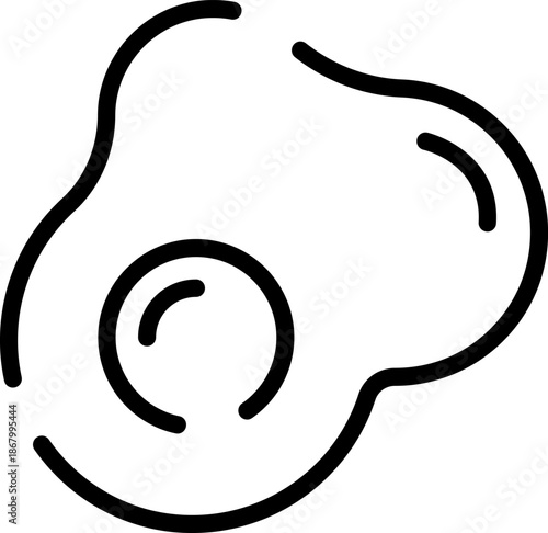 Rounded  Stroke Fried Egg Icon