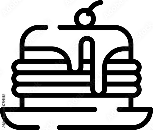 Rounded  Stroke Pancakes Icon