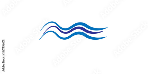 Water wave icon isolated on white background. Flat water wave icon for web site, backdrop and logo template.