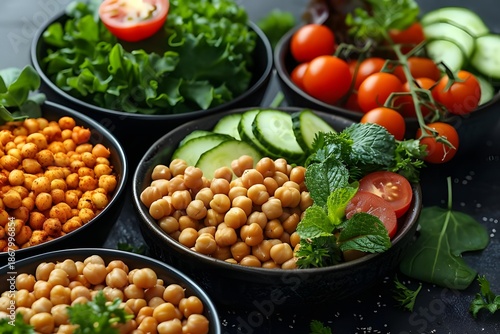 Fresh Colorful Ingredients for Healthy Meals and Salads Preparation