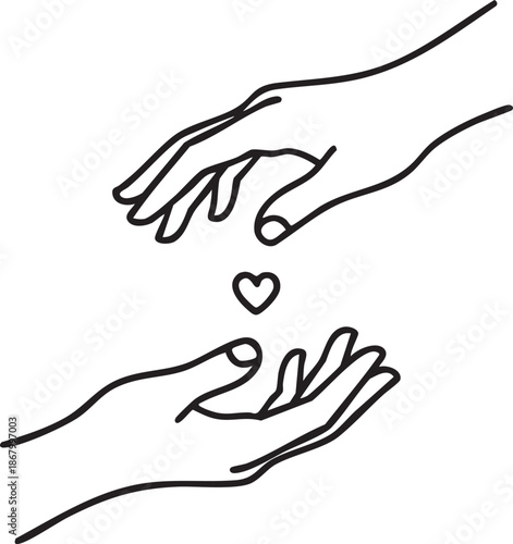 Receiving Hands Support Open Palm Gesture