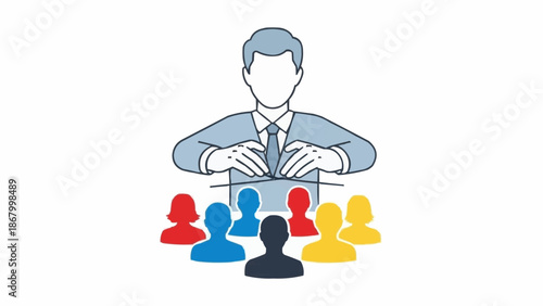 Business leader managing a diverse team of people.