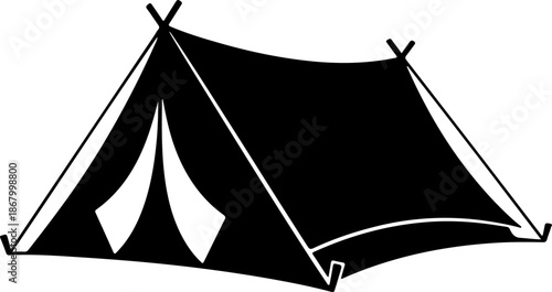 Camping Tent Outdoor Adventure silhouette vector illustration