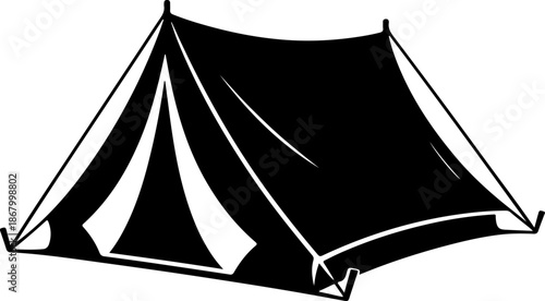 Camping Tent Outdoor Adventure silhouette vector illustration