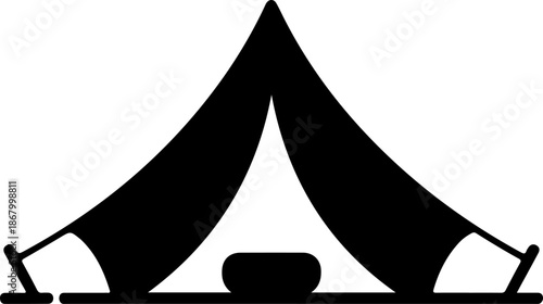 Camping Tent Outdoor Adventure silhouette vector illustration