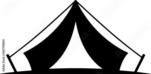 Camping Tent Outdoor Adventure silhouette vector illustration