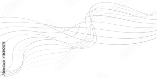 Abstract white background with blue vector waves and flowing light lines creates a modern technology design and a smooth motion curve pattern for a web business backdrop