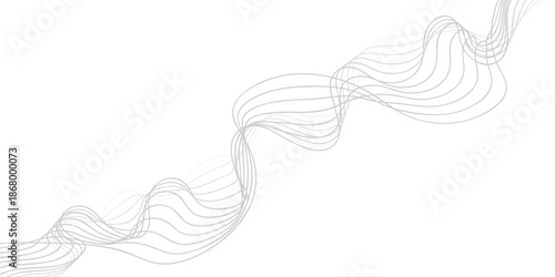 Abstract vector illustration of a blue wave pattern background featuring artistic floral curves and tribal swan feathers for a decorative nature wallpaper design