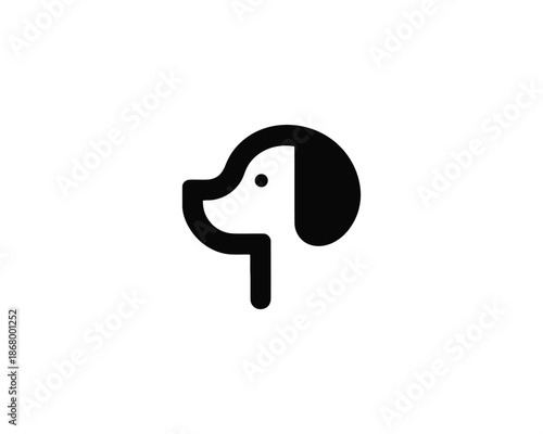 Modern Black Dog Head Logo Design Vector Icon